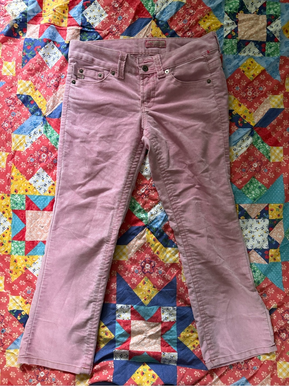 lei Rose Pink Corduroy Flare Jeans